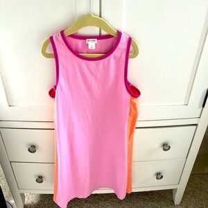 Crewcuts sporty tank dress, pink/orange. Size 12.